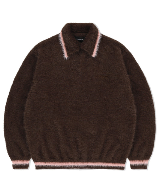 Mahagrid Hairy Collar Knit