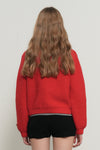 General Idea WOMAN Cotton Blend Raglan Knit Zip-Up