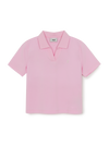 MLB Women's Basic Slim Fit Crop Open Collar Polo T-Shirts