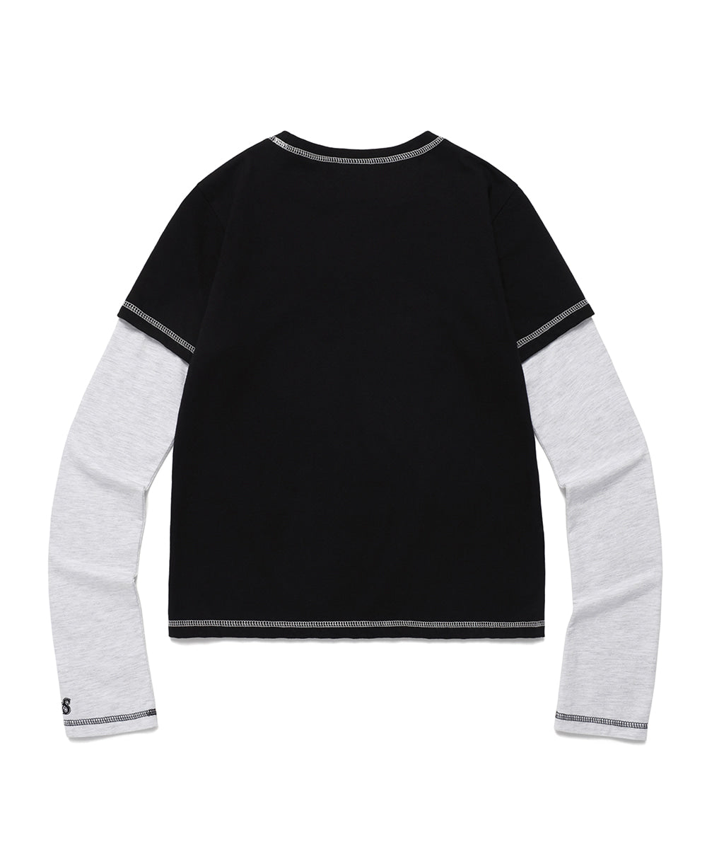 Cavish Women's Layered Origins Long Sleeve Tee [Black]