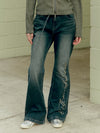 ADLV Woman Laser Logo Denim Flare Pants