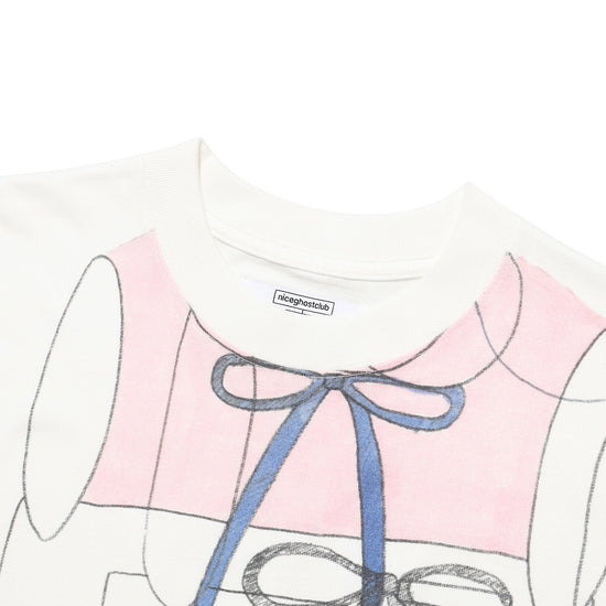 Nice Ghost Club Mimichan FFATS Pink Heart Big Big Tee [White]