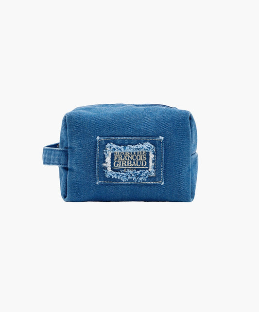 Marithé François Girbaud Denim Patchwork Classic Logo Pouch Ecru