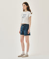 Marithé François Girbaud W RAW EDGE WASHED DENIM SHORTS