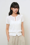 General Idea WOMAN Punching Scallop Half Cardigan