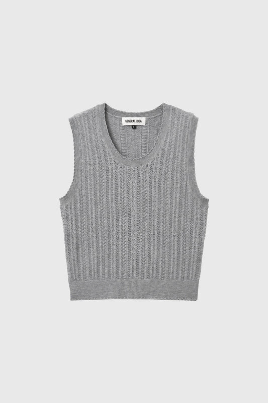 General Idea Woman Scallop Scarf Knit Vest