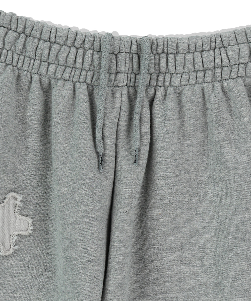 Mahagrid mah CUT OFF APPLIQUE SWEATPANT