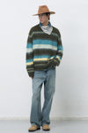 General Idea MAN Multi Stripe Hairy Pullover