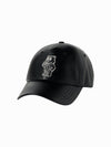 ADLV LINE AC BEAR VEGAN LEATHER BALL CAP