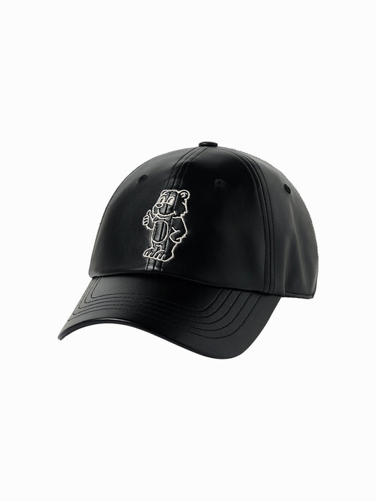 ADLV LINE AC BEAR VEGAN LEATHER BALL CAP