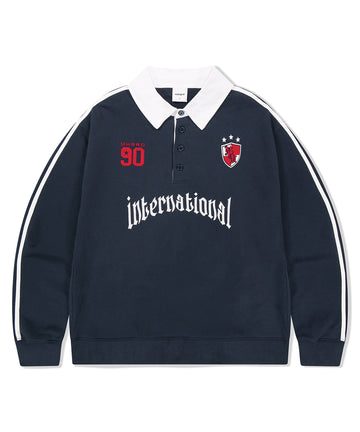 Mahagrid Track Collar Sweatshirt Navy