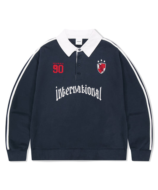 Mahagrid Track Collar Sweatshirt Navy