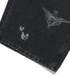 Nice Ghost Club Big Wide Bermuda Doodle Denim Pants