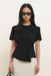 General Idea WOMAN Shoulder Padded Twist T-Shirt