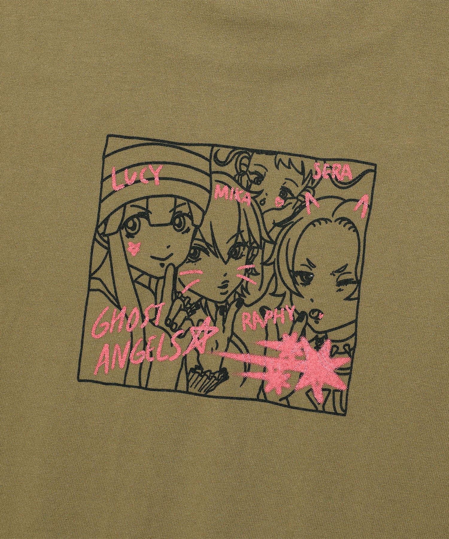 Nice Ghost Club Ghost Angels Photo Big Big Tee [Khaki]