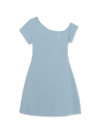 MLB Women's Basic Off Shoulder Shirring Ribbed Dress