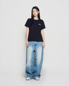 ADLV Woman Gold Chain Bear Doll Short Sleeve T-Shirt