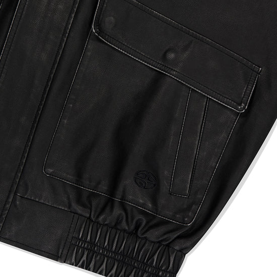 Mahagrid Washed Faux Leather Blouson