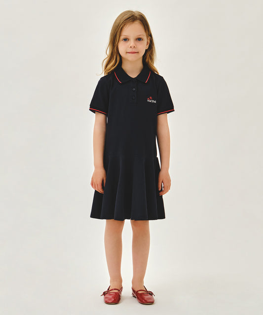 Marithé François Girbaud Kids White Pink Flare One-Piece Navy