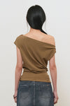 General Idea WOMAN Unbalanced Drape Strap T-Shirt