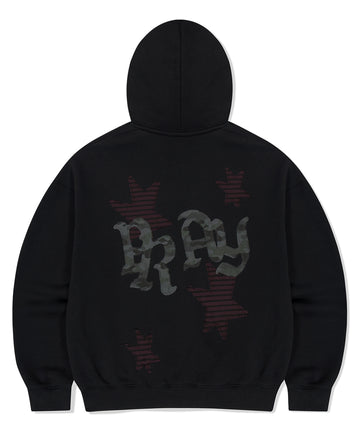 Mahagrid Pray Applique Zip Up Hoodie