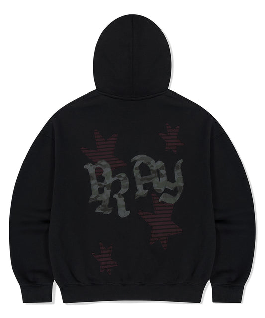 Mahagrid Pray Applique Zip Up Hoodie