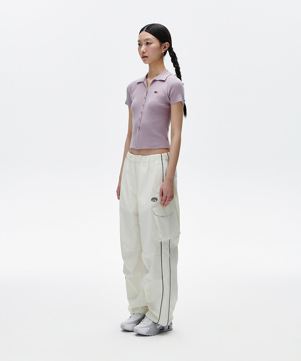 Mahagrid Button-Up Collar Knit