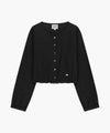 Marithé François Girbaud Women's Lace Shirring Crop Blouse Black