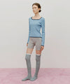 Marithé François Girbaud W Color Point Square Neck Knit Pullover Sky Blue