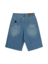 MLB Women's Basic Small Logo Destroyed Denim Bermuda Pants