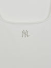 MLB Women's Basic Lace Square Neck Slim Semi Crop T-shirts