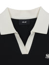 MLB Women's Basic Open Collar Slim Fit Polo T-Shirts