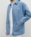 Marithé François Girbaud Women's French Denim Work Jacket Light Blue