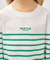 Marithé François Girbaud Kids Border Stripe Long Sleeve Tee Navy