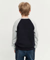 Marithé François Girbaud Kids Vintage Baseball Raglan Sweatshirt Dark Navy