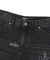 Nice Ghost Club Big Wide Bermuda Doodle Denim Pants