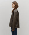Marithé François Girbaud Faux Leather Over Fit Mustang Jacket Black