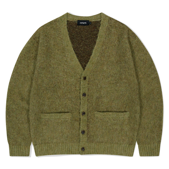Mahagrid Mixed Hairy Knit Cardigan