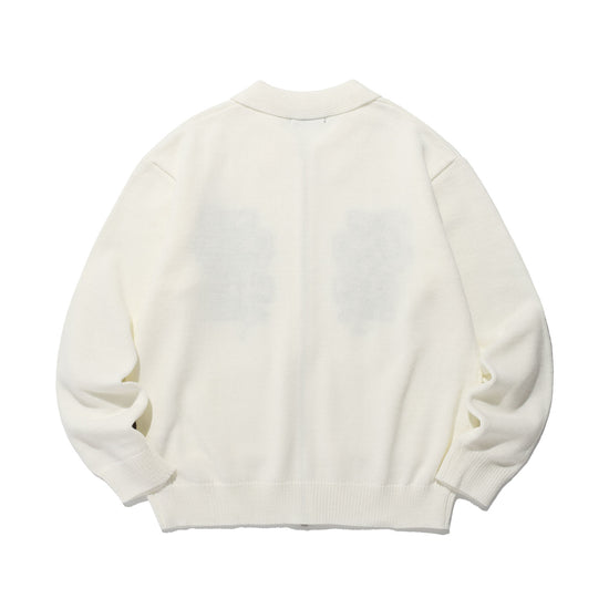 Nice Ghost Club Dancing Skeletons Zip Polo Knit