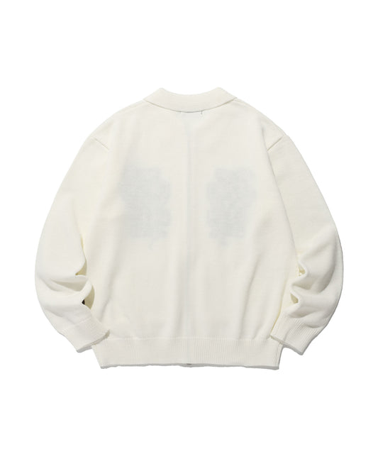 Nice Ghost Club Dancing Skeletons Zip Polo Knit