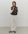 Marithé François Girbaud W Classic Logo Crop Down Vest Dark Brown