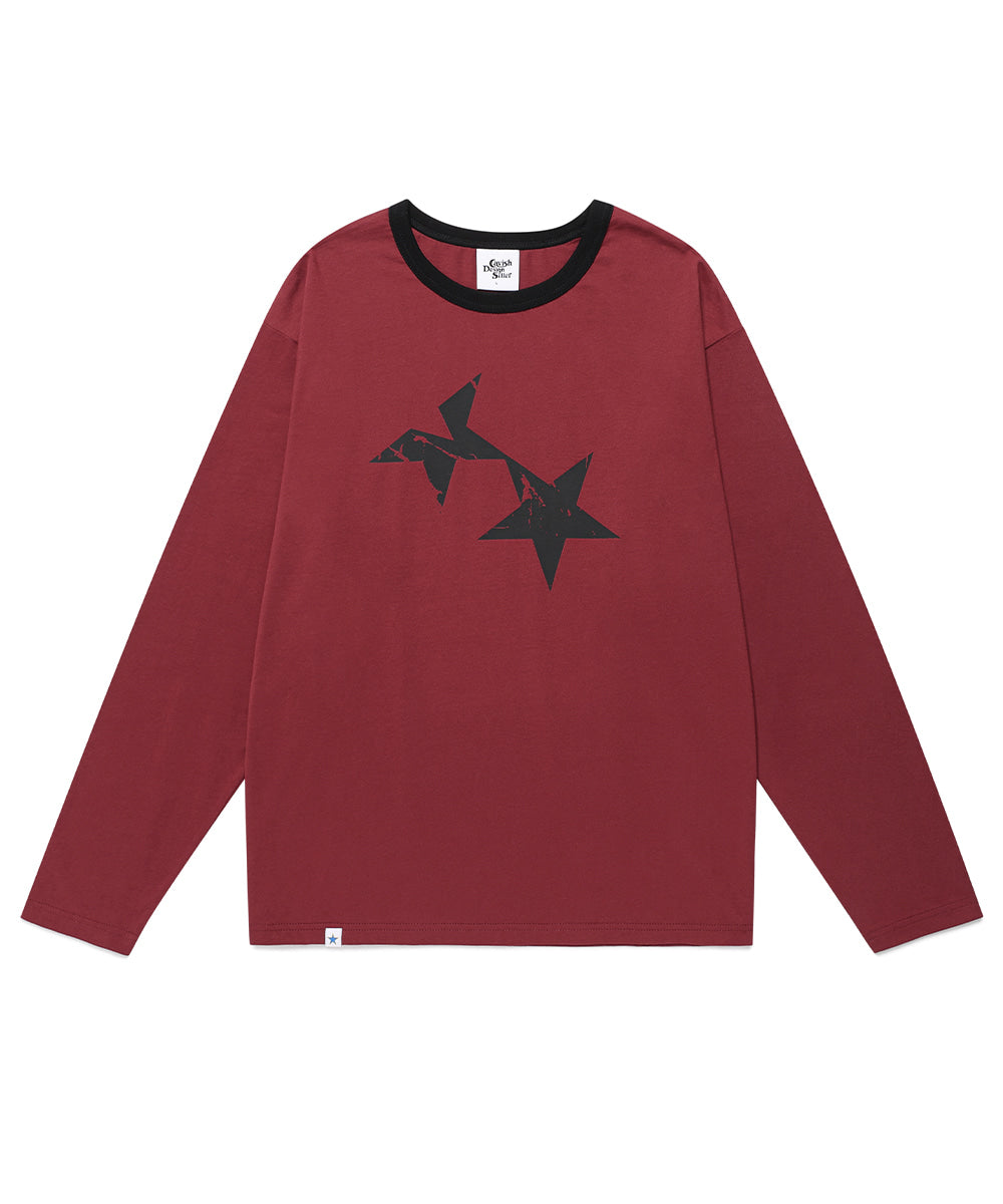 Cavish TWIN STAR LS TEE[BURGUNDY]