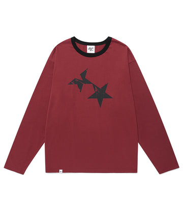 Cavish TWIN STAR LS TEE[BURGUNDY]