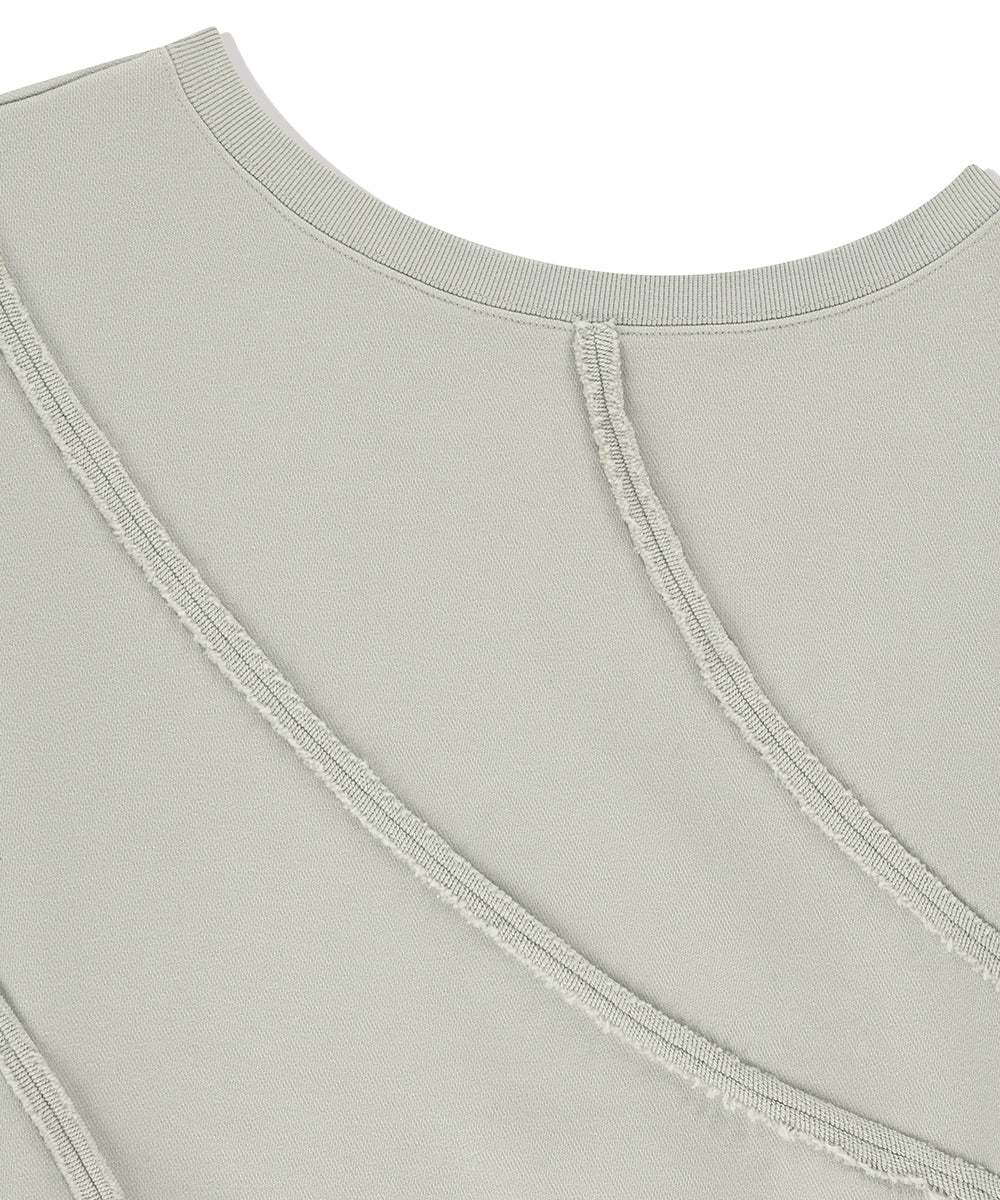 Mahagrid Cut Off One Shoulder Sweatshirt