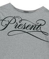 Mahagrid Present One Shoulder Long Sleeve Tee Grey