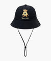 Marithé François Girbaud Kids Bear Embroidery Round Bucket Hat Light Blue