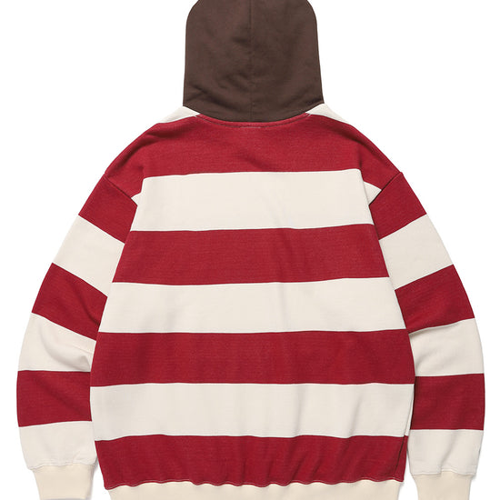 Cavish Striped Seller Logo Hoodie [Red]