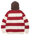 Cavish Striped Seller Logo Hoodie [Red]