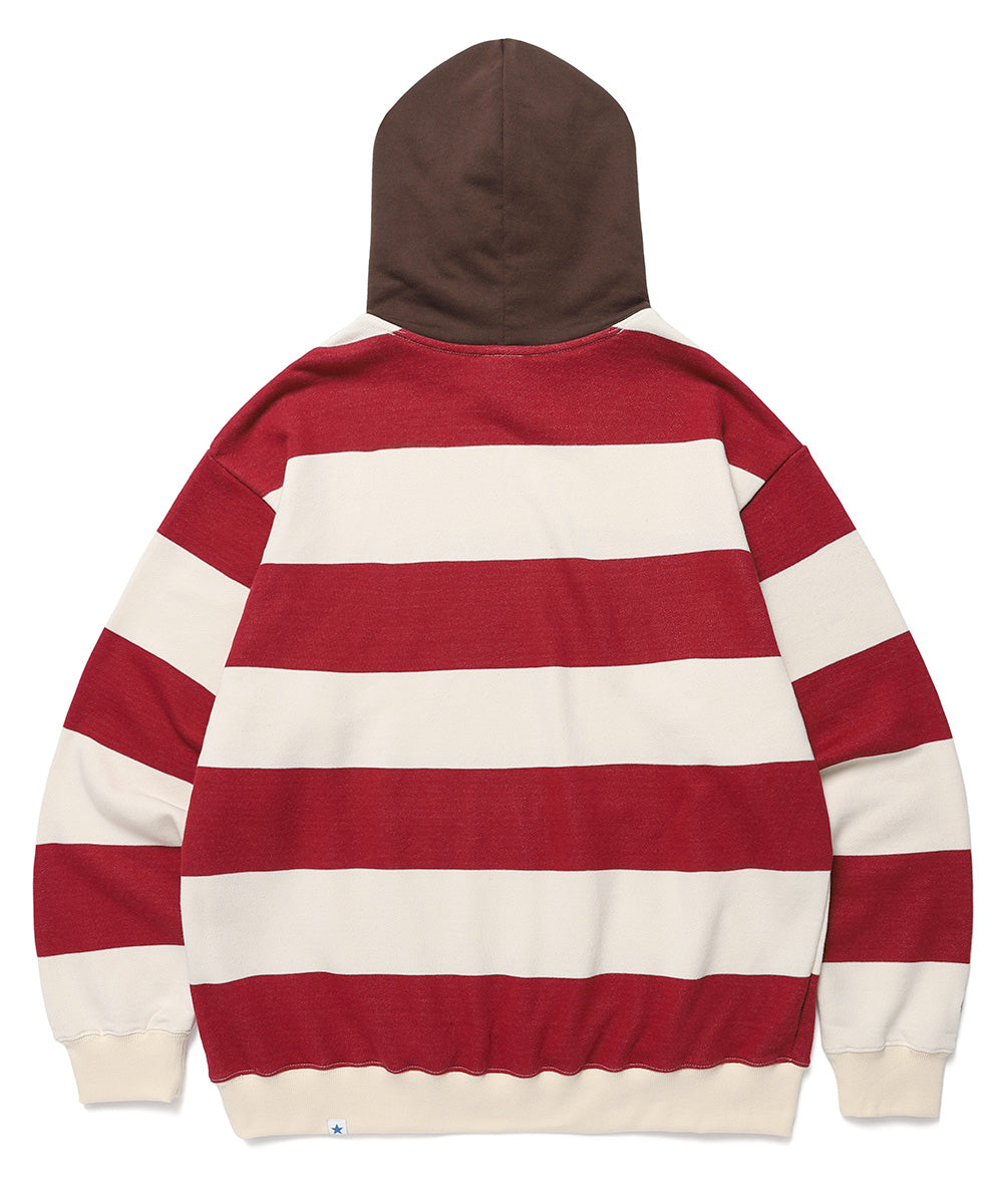 Cavish Striped Seller Logo Hoodie [Red]