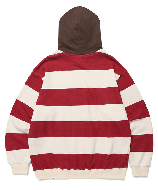 Cavish Striped Seller Logo Hoodie [Red]